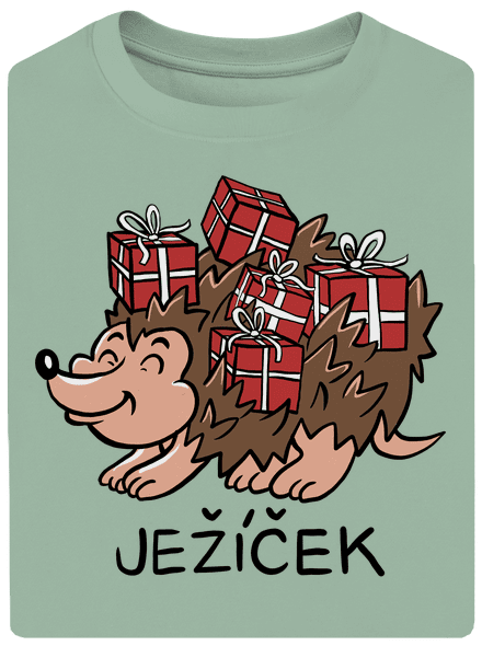 Ježíček unisex tričko oversized Sage