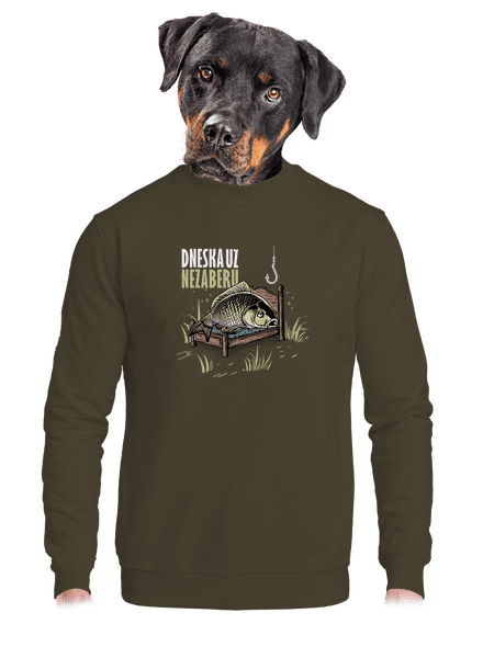 Dneska už nezaberu unisex mikina bez kapuce Urban Khaki