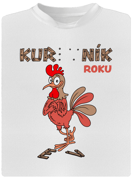 Kur(ev)ník roku pánské sportovní tričko White