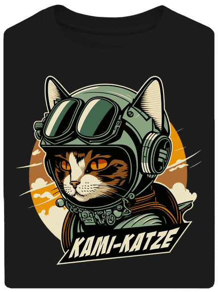 Kami-Katze unisex tričko oversized Black