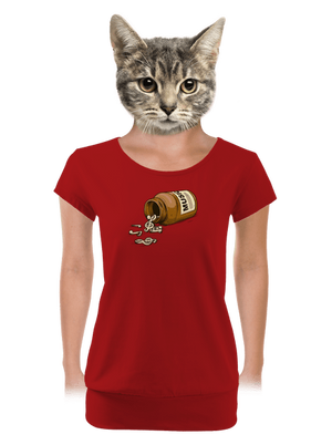 Music Pills dámské tričko s lemem Red Mal