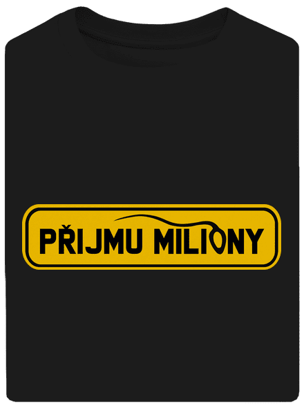 Miliony unisex tričko oversized Black
