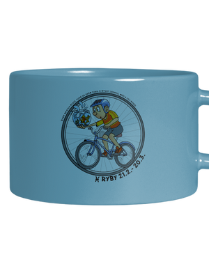 Cyklistický horoskop: Ryby hrnek makronka Blue Macaron