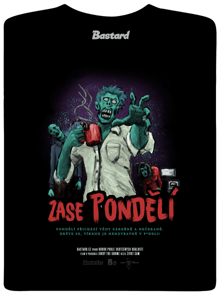 B13: Zase pondělí pánské dlouhý rukáv Black