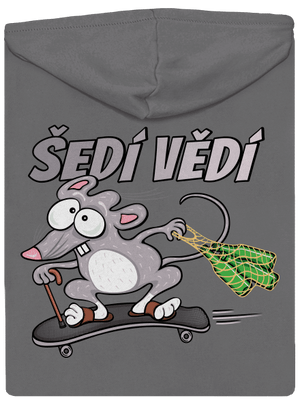 Šedí vědí - myšák dámská mikina na zip Steel Gray