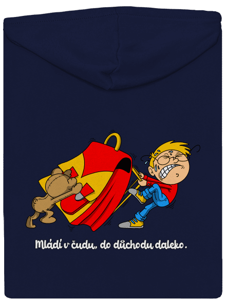 Školák pánská mikina na zip Navy