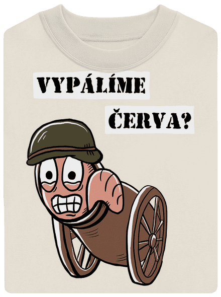Vypálíme červa? unisex mikina bez kapuce Off White