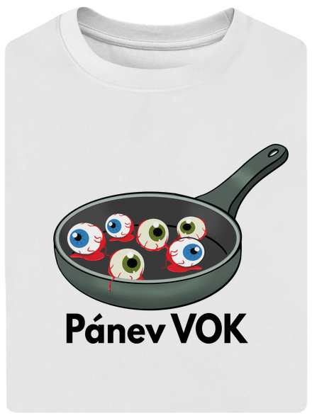 Pánev vok unisex tričko oversized White