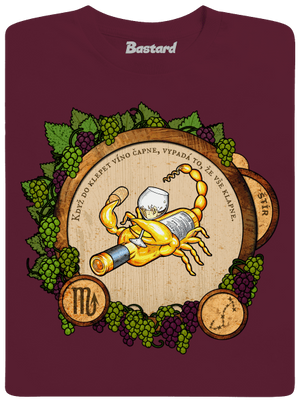 Vinný horoskop: Štír pánské tričko Burgundy
