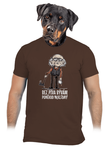 Neklidný bez piva pánské tričko Brown