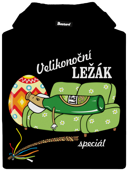 Velikonoční ležák pánská mikina klokanka Black