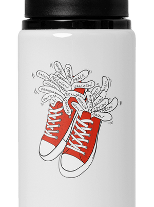 Plný kecky lahev na vodu White