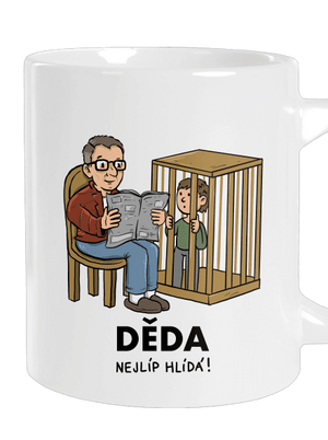 Děda hlídá velký hrnek White