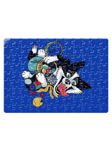 Border kolie puzzle White