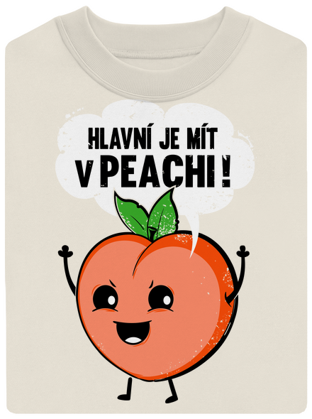 V peachi unisex mikina bez kapuce Off White