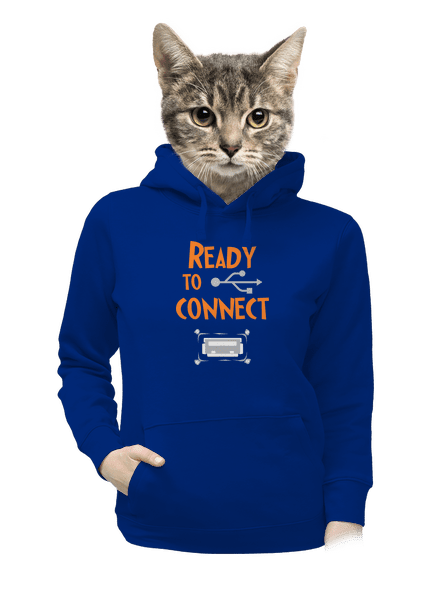 USB připojení dámská mikina klokanka Royal Blue Mal