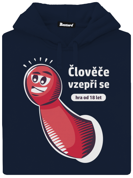 Člověče vzepři se pánská mikina klokanka Navy
