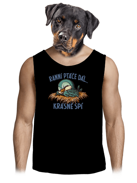 Ranní ptáče spí pánské tílko Black