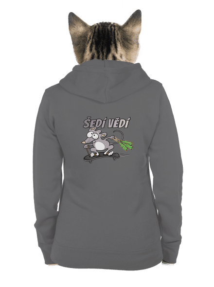 Šedí vědí - myšák dámská mikina na zip Steel Gray