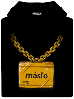 Máslo dětská mikina klokanka Black