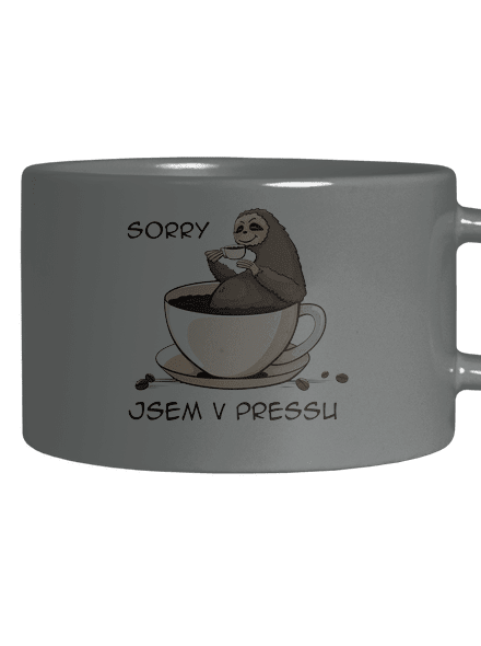 V pressu hrnek makronka Grey Macaron