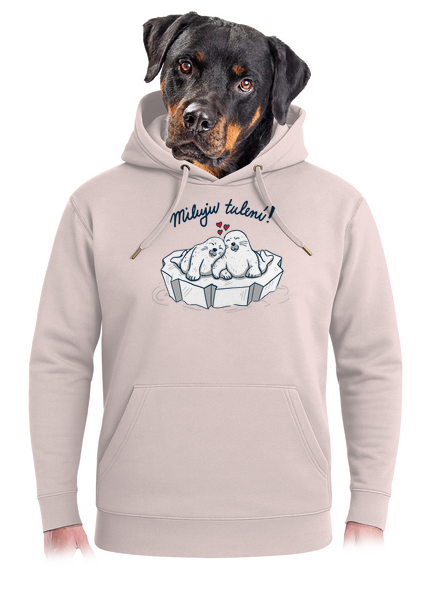 Miluju tulení unisex mikina premium Rose Chalk
