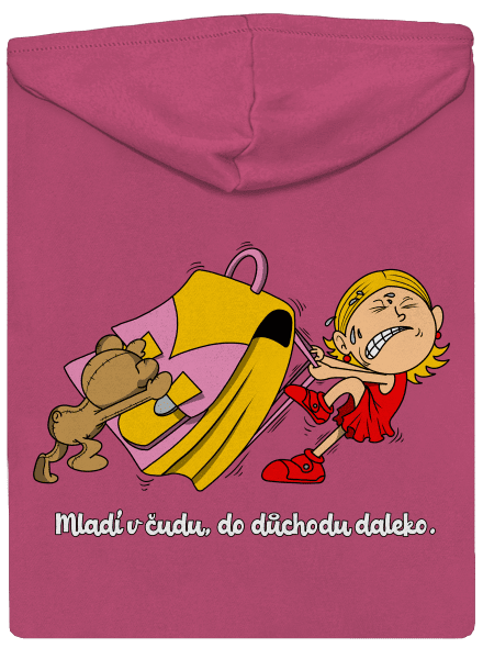 Školačka dámská mikina na zip Magenta