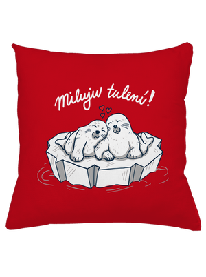 Miluju tulení polštář Red