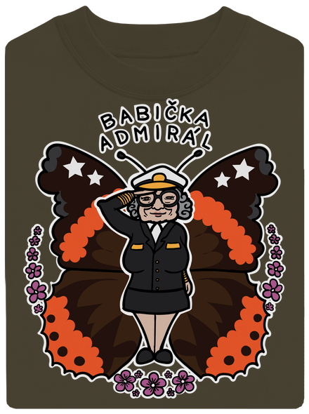 Babička admirál unisex mikina bez kapuce Urban Khaki