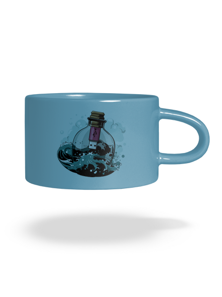 USB vzkaz v láhvi hrnek makronka Blue Macaron