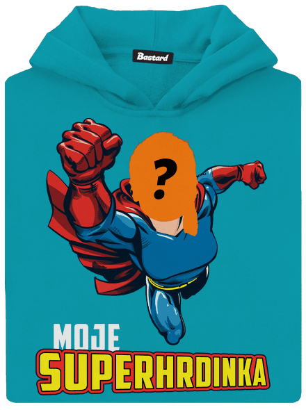 Moje superhrdinka dětská mikina klokanka Hawaiian Blue
