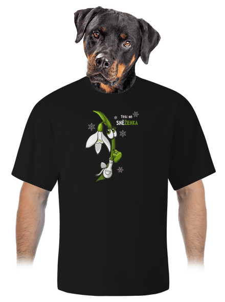 Sněženka a Tulipán unisex tričko oversized Black