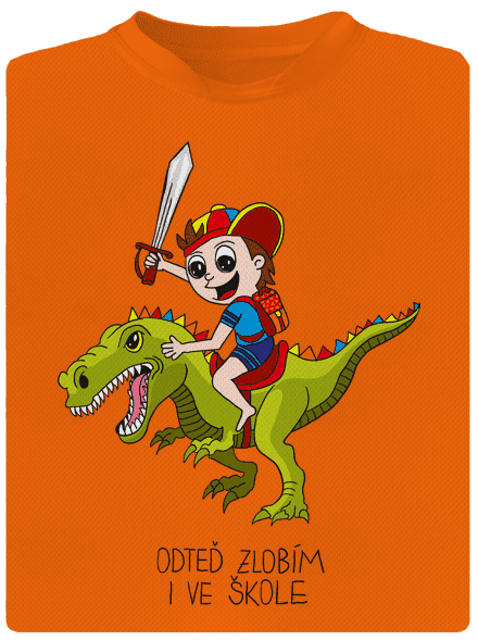 Kluk ve škole dětské sportovní tričko Neon Orange