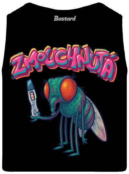Zmouchnutá pánské tílko Black