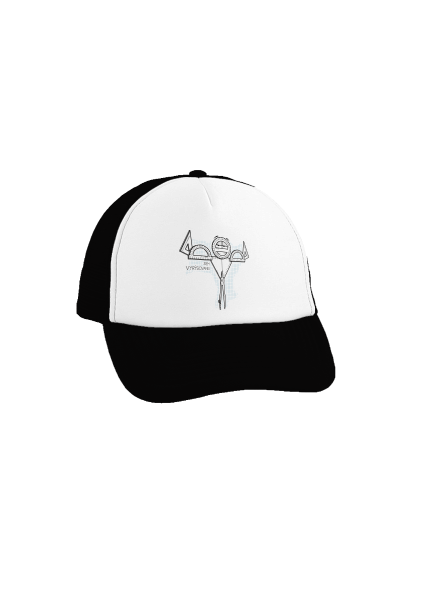 Vyrýsovanej kšiltovka truckerka Black cap