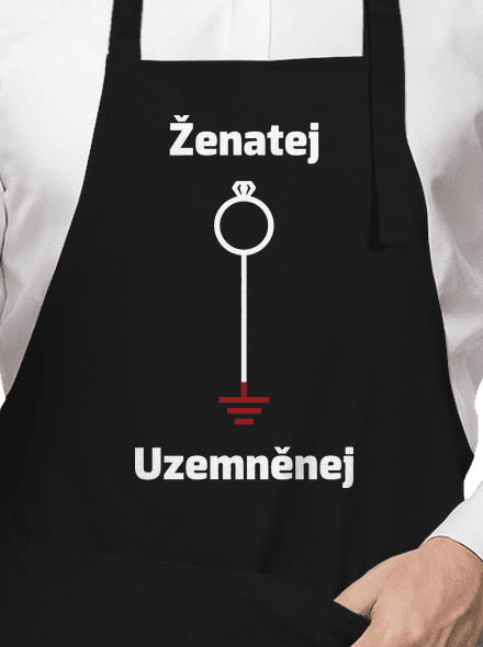 Ženatej a uzemněnej zástěra Black