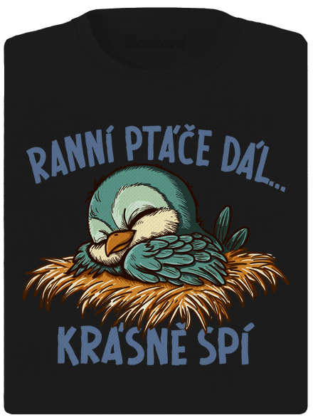 Ranní ptáče spí dámské sportovní tričko Black