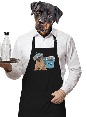 Mops zástěra Black