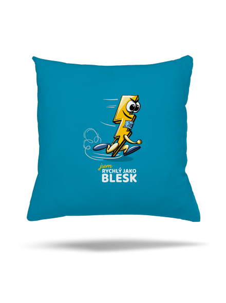 Rychlý jako blesk polštář Blue Turquoise