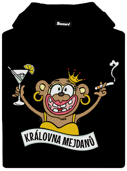 Královna mejdanů pánská mikina klokanka Black