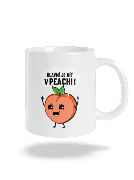 V peachi klasický hrnek White