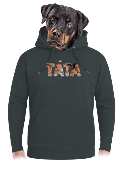 Nápis táta z vlastních fotek unisex mikina premium Charcoal