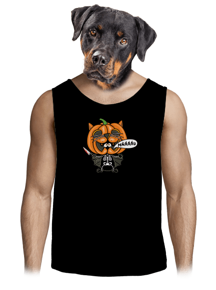 Halloweenská kočička pánské tílko Black