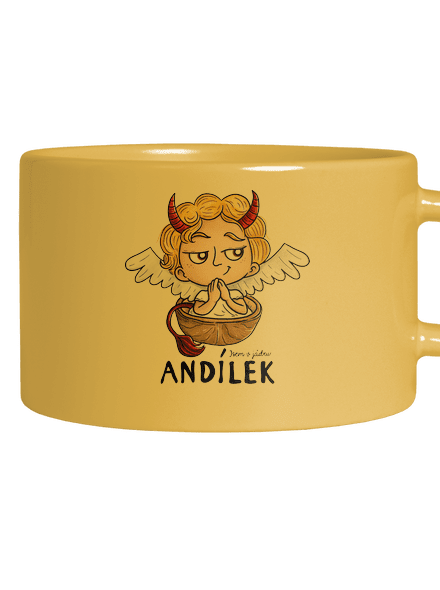Andílek hrnek makronka Yellow Macaron