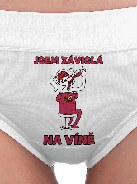 Závislý na víně dámské kalhotky White