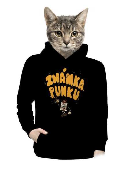 Vylitá známka punku  dámská mikina klokanka Black
