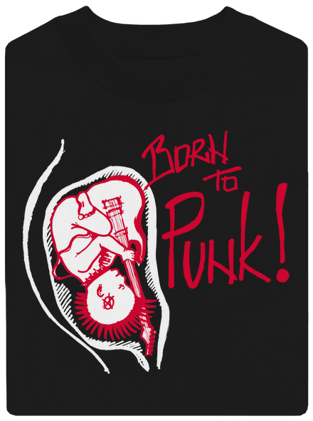Born to punk unisex mikina bez kapuce Black