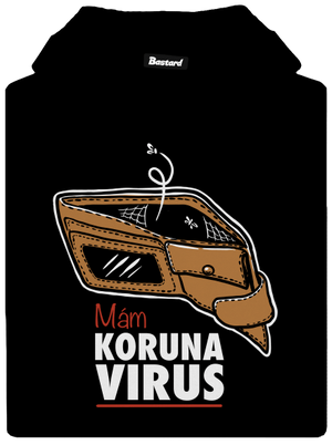 Korunavirus v peněžence dámská mikina klokanka Black