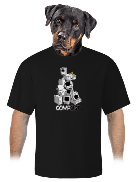 Compost unisex tričko oversized Black