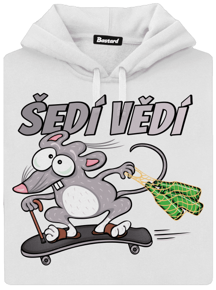 Šedí vědí - myšák dámská mikina klokanka White